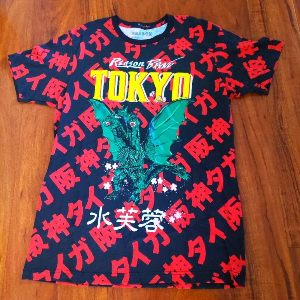 Just In: Mens Edgy Reason Brand Tokyo Dragon Tee - Picture 1 of 14